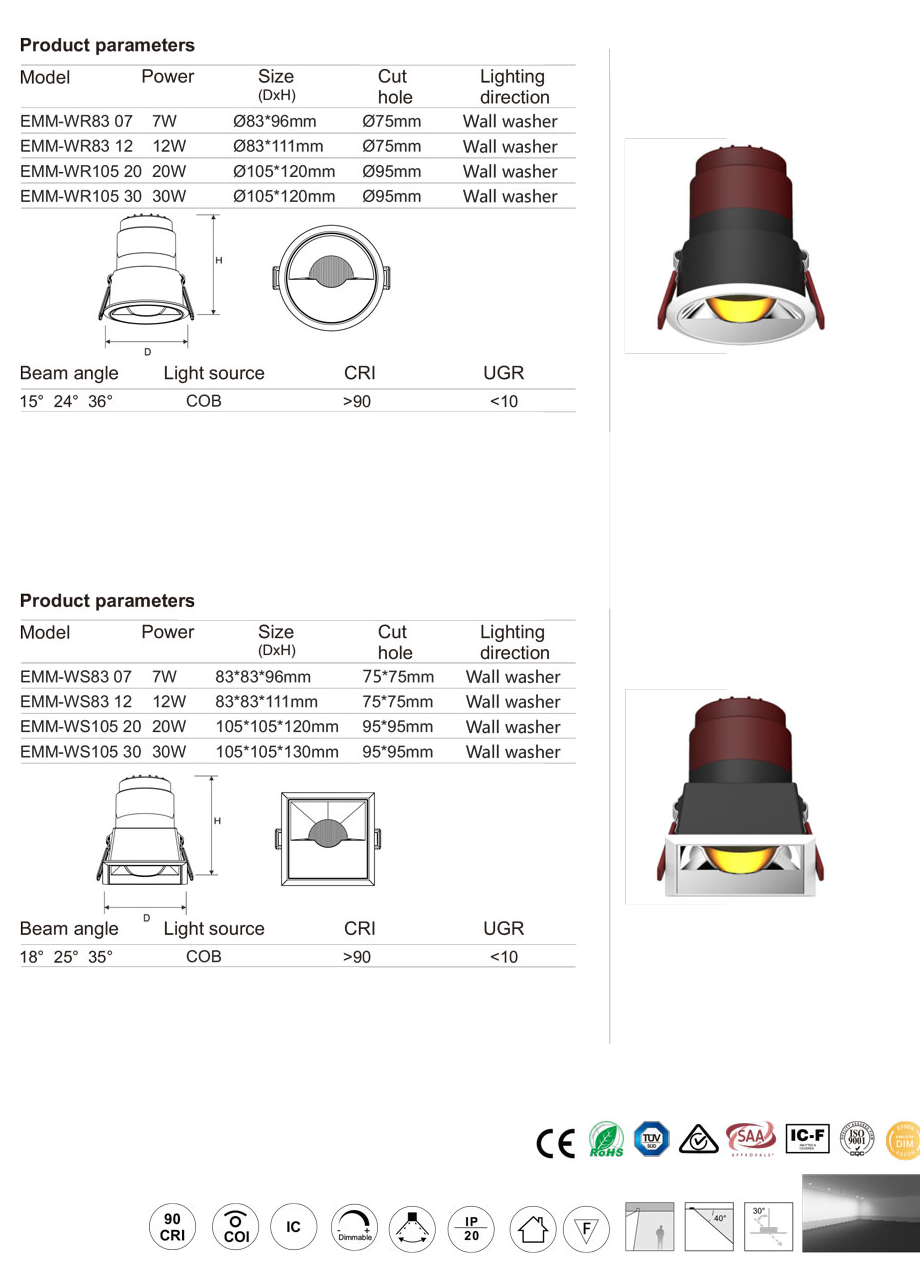 EMM-M7-30W Munich series led down light