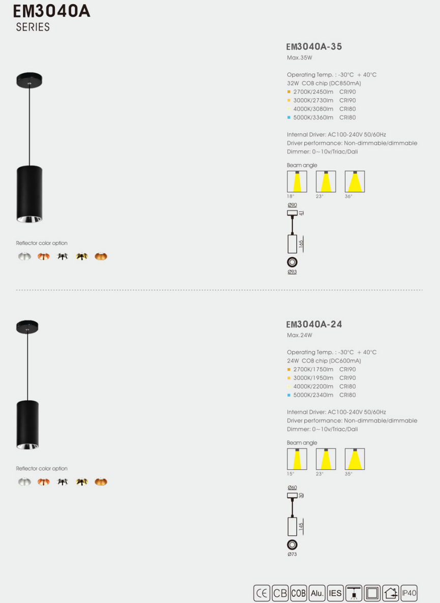 EM3040A Sydney series LED spot light