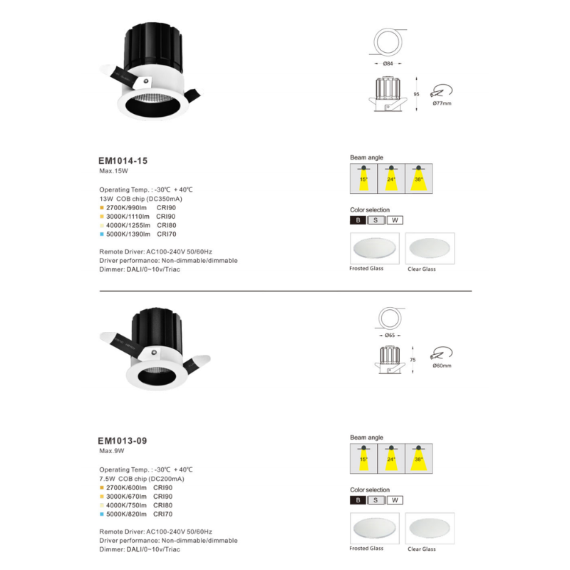 HG1012-14W Aries series led down light