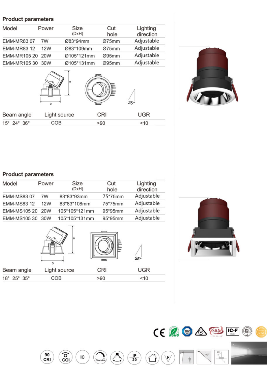 HGM-M7-30W Munich series led down light