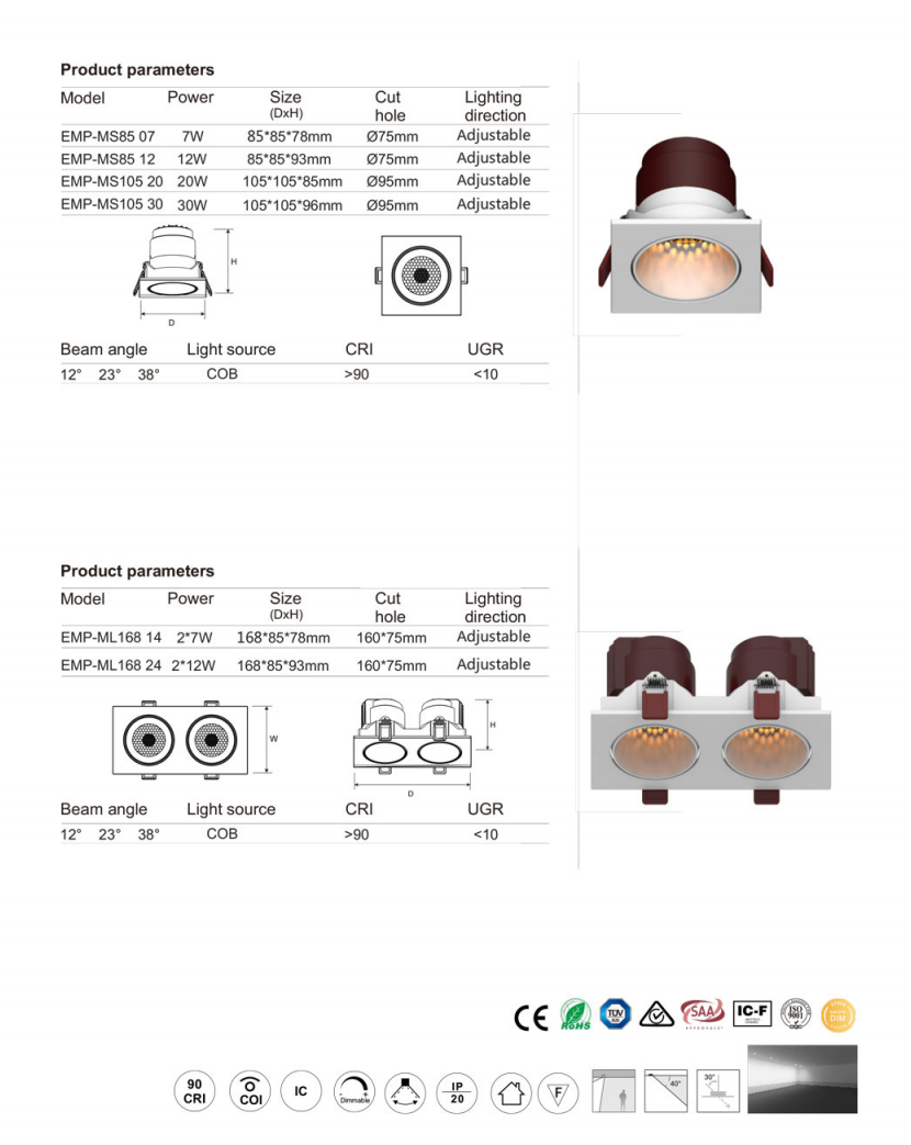 HGP-M7-30W Munich series led down light