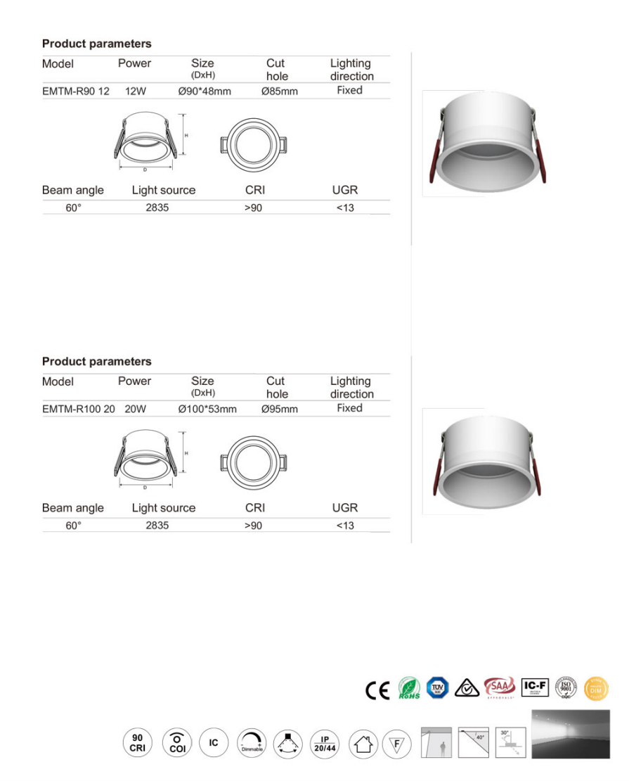 HG7-20W Munich series led down light