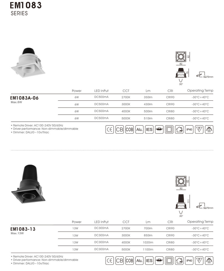 HG1083 Rome series led down light