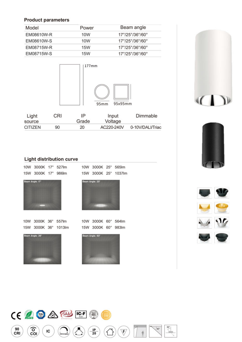 15W Sydney series LED spot light