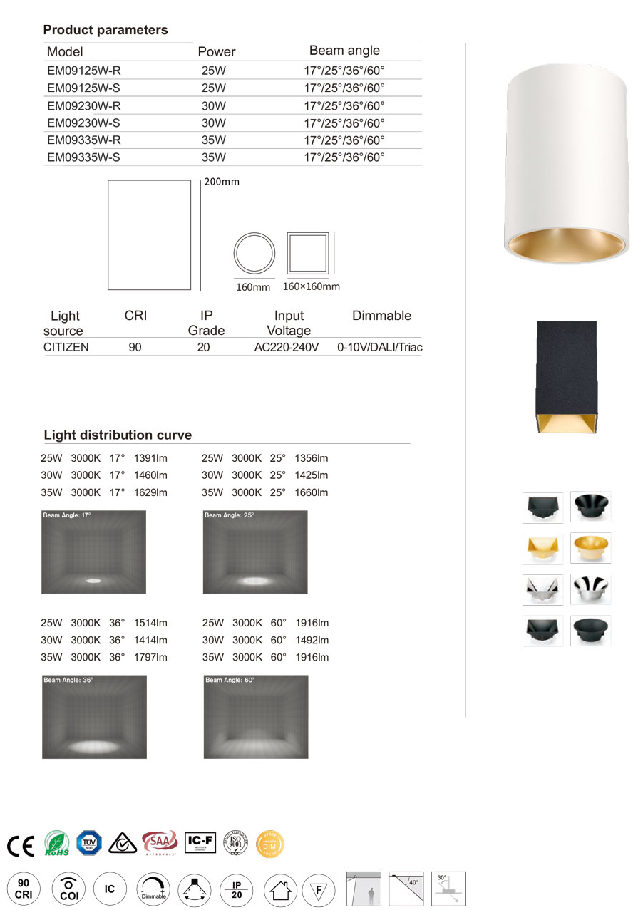 25-35W Sydney series LED spot light